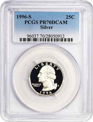 image for: 1996-S 25c PCGS Proof 70 DCAM (Silver)