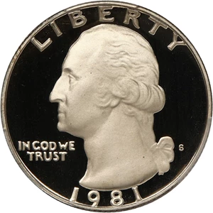image for: 1981-S 25c PCGS Proof 70 DCAM (Type 2)