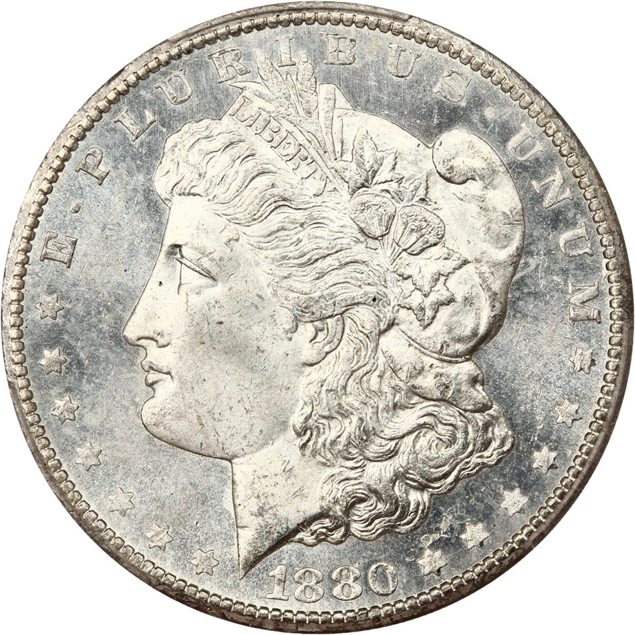 image for: 1880-CC $1 PCGS MS64 (8/High 7)