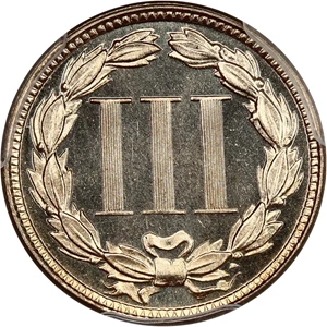 image for: 1877 3cN PCGS/CAC Proof 67 CAM