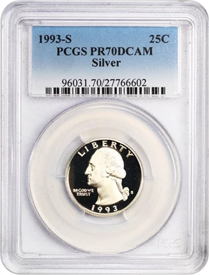 image for: 1993-S 25c PCGS Proof 70 DCAM (Silver)