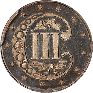 image for: 1863/2 3cS PCGS Proof 66 CAM