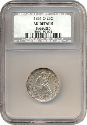 image for: 1851-O 25c NCS AU50 Details (Damaged)
