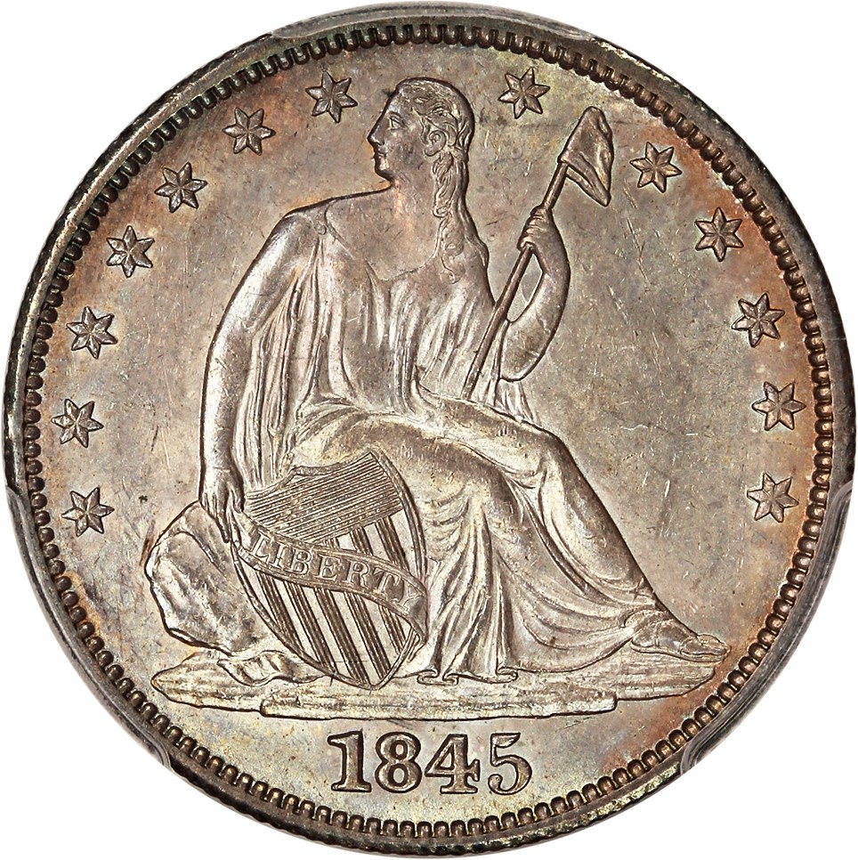 image for: 1845 50c PCGS MS63 ex: D.L. Hansen