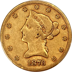 image for: 1876-CC $10 PCGS/CAC F12