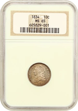 image for: 1834 10c NGC MS65 (Small 4)