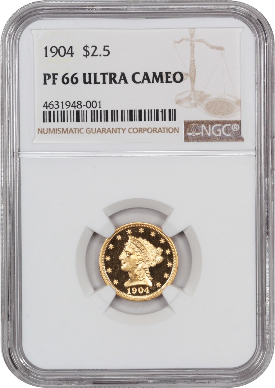 image for: 1904 $2 1/2 NGC Proof 66 UCAM