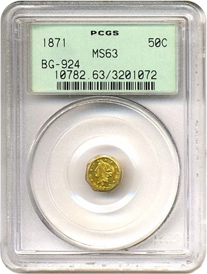 image for: 1871 50c BG-924 PCGS MS63