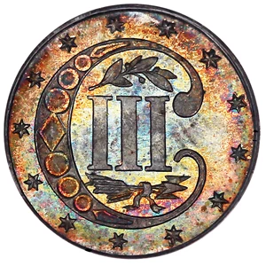 image for: 1869 3cS PCGS/CAC Proof 65