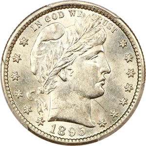 image for: 1895-S 25c PCGS MS61 ex: D.L. Hansen