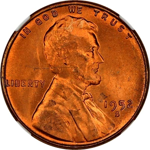 image for: 1952-S 1c NGC MS67 RD