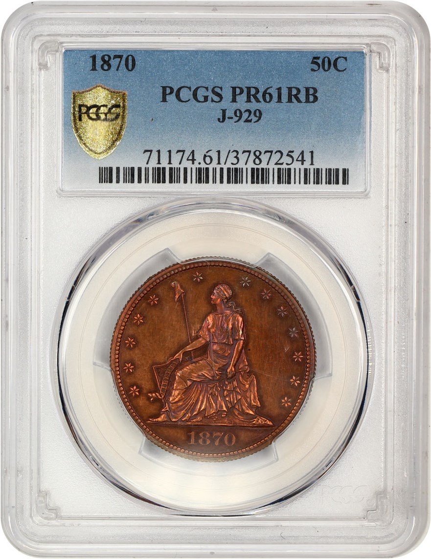 image for: Pattern: 1870 P50c PCGS Proof 61 RB (J-929) 