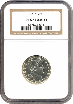 image for: 1902 25c NGC Proof 67 Cameo