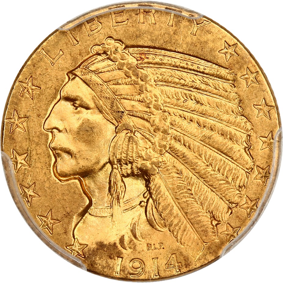image for: 1914 $5 PCGS MS64 ex: D.L. Hansen