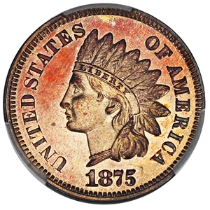 image for: 1875 1c PCGS Proof 63 RB