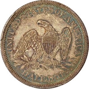 image for: 1842 50c PCGS MS61 (Small Date, Reverse of 1842) ex: D.L. Hansen