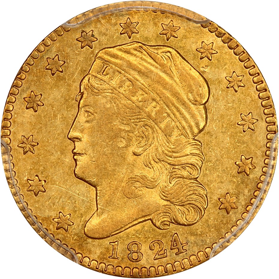 image for: 1824/1 $2 1/2 PCGS AU58 ex: D.L. Hansen