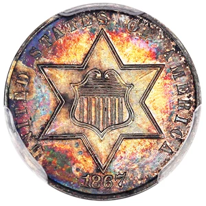 image for: 1867 3cS PCGS Proof 65