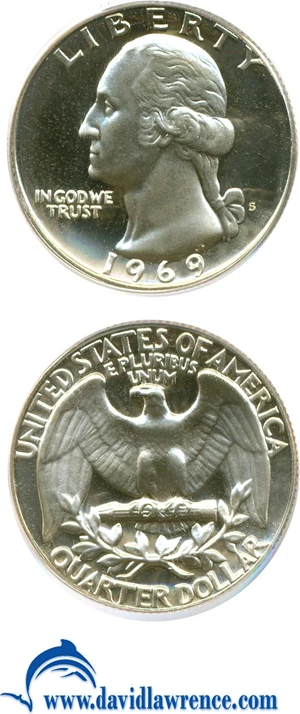 image for: 1969-S 25c PCGS Proof 69 Cameo