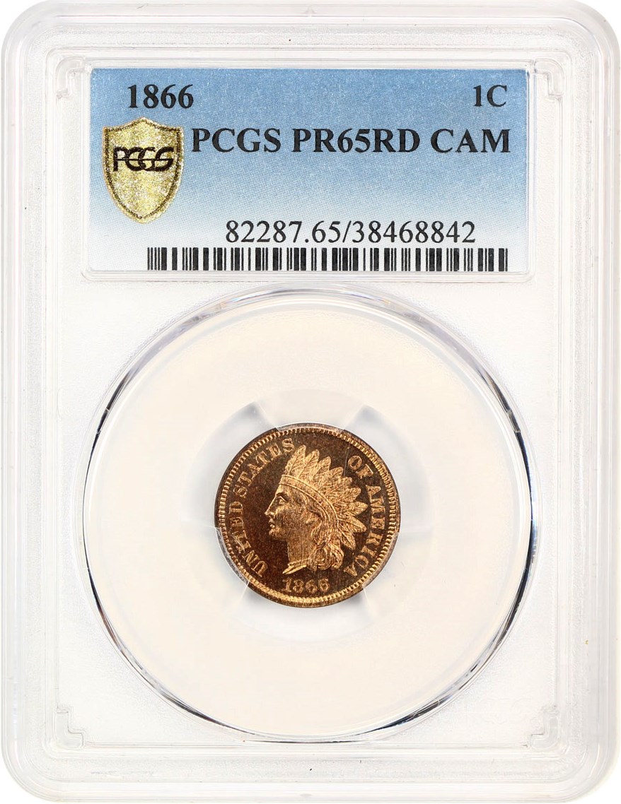image for: 1866 1c PCGS Proof 65 RD CAM