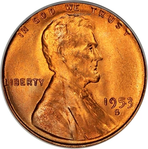 image for: 1953-S 1c PCGS MS67 RD