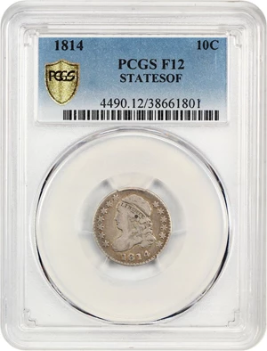 image for: 1814 10c PCGS F12 (STATESOF)