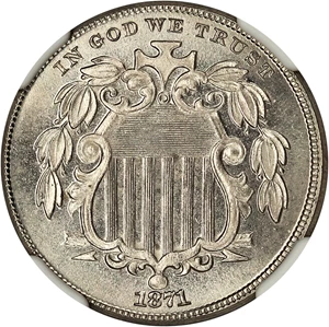 image for: 1871 5c NGC/CAC Proof 66 CAM
