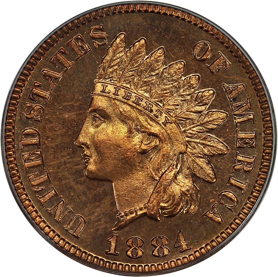 image for: 1884 1c PCGS/CAC Proof 65 RD (OGH, Eagle Eye Photo Seal)