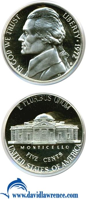 image for: 1972-S 5c PCGS Proof 69 DCameo