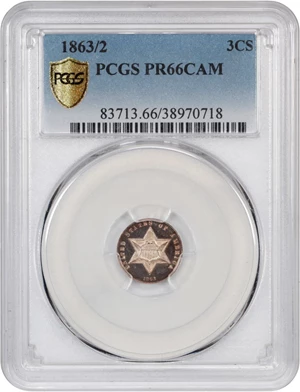 image for: 1863/2 3cS PCGS Proof 66 CAM