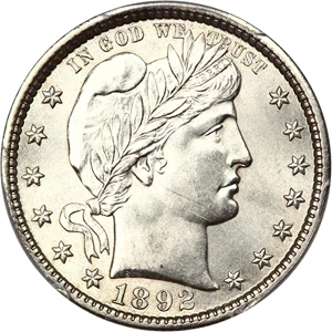 image for: 1892-S 25c PCGS MS64 ex: D.L. Hansen
