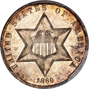 image for: 1860 3cS PCGS Proof 63