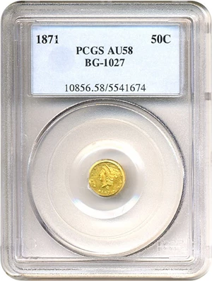 image for: 1871 50c BG-1027 PCGS AU58