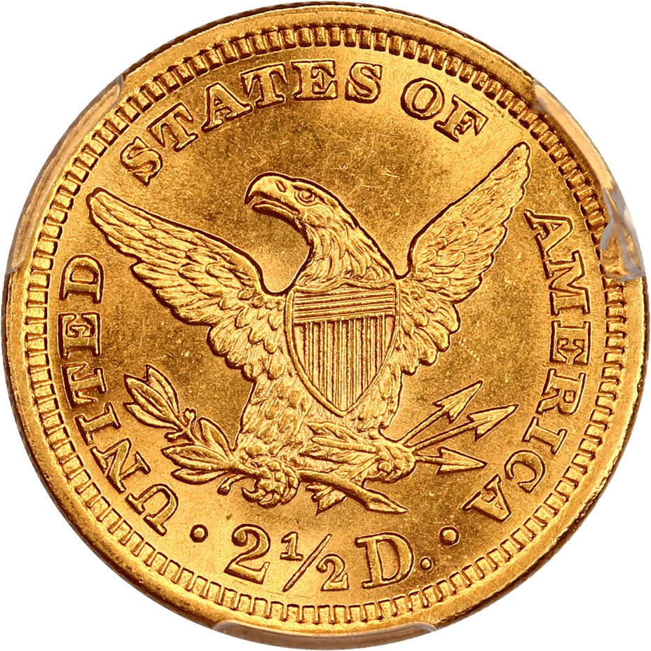 image for: 1892 $2 1/2 PCGS MS64 ex: D.L. Hansen