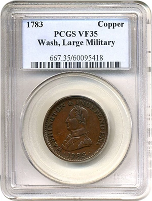 image for: 1783 Copper Wash, Large Military PCGS VF35 BN