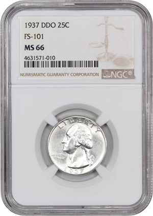 image for: 1937 25c NGC MS66 (Doubled Die Obverse, FS-101)