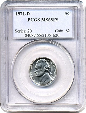 image for: 1971-D 5c PCGS MS65 FS
