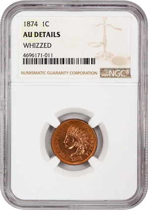 image for: 1874 1c NGC AU Details (Whizzed)