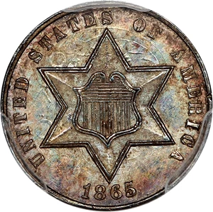 image for: 1865 3cS PCGS MS65