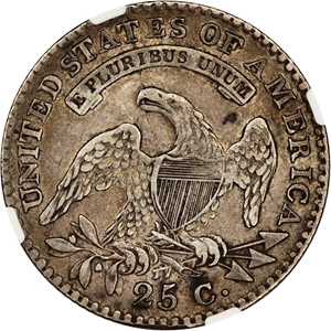 image for: 1818/5 25c NGC/CAC VF35 (B-1)