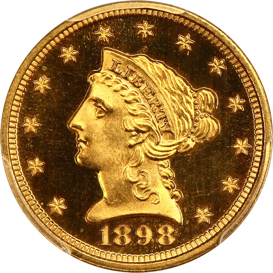 image for: 1898 $2 1/2 PCGS/CAC Proof 66 CAM