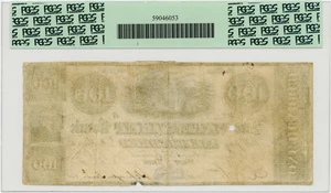 image for: 1836 Watervliet Bank $100 PCGS Very Fine 25 (Hold Punch Cancelled, Minor Edge Damage at Bottom Right of Center) ex: Newman Collection