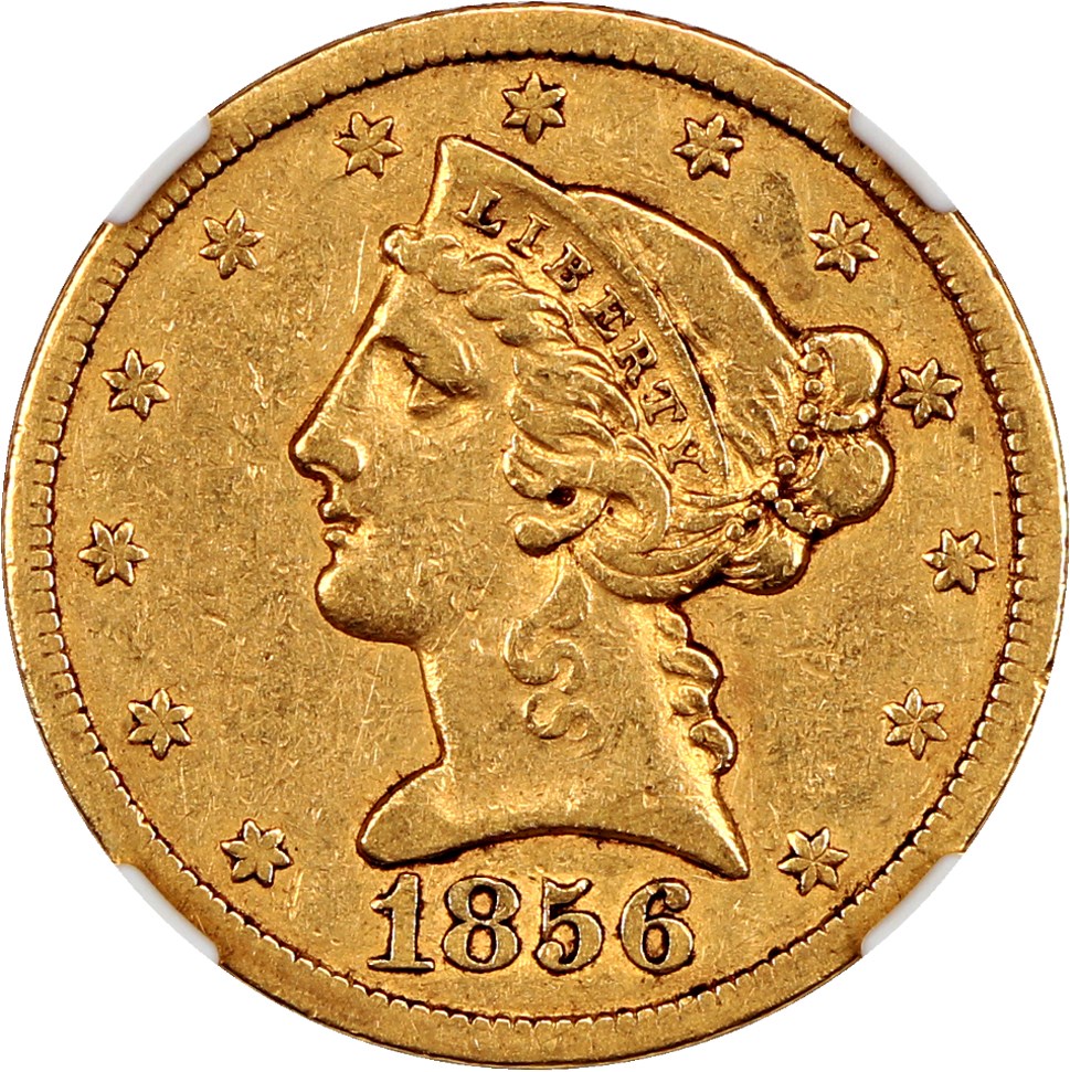 image for: 1856-S $5 NGC/CAC XF40