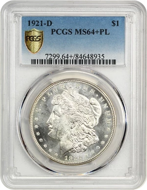 image for: 1921-D $1 PCGS MS64+ PL