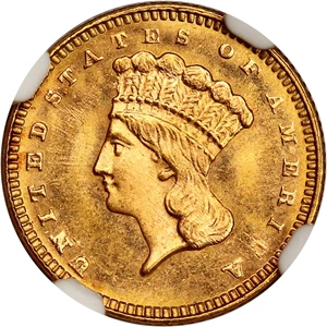 image for: 1877 G$1 NGC MS67+