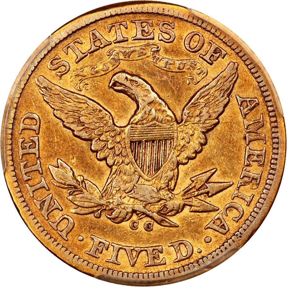 image for: 1871-CC $5 PCGS VF30