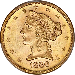 image for: 1880-S $5 PCGS MS64 ex: D.L. Hansen
