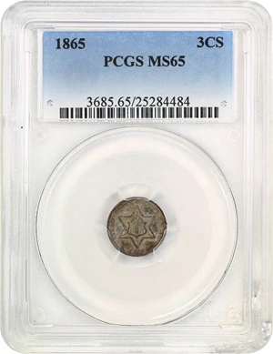 image for: 1865 3cS PCGS MS65