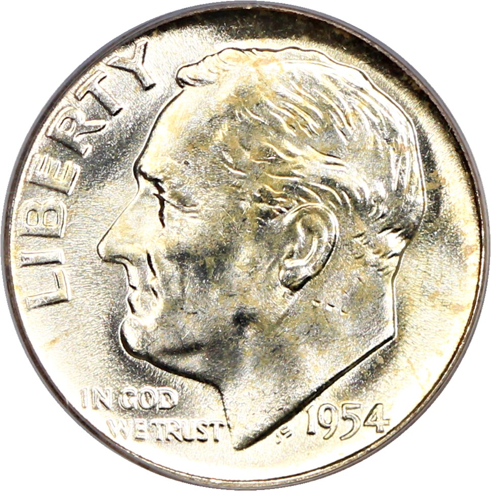 image for: 1954 10c PCGS MS66 FB (Omaha Bank Hoard)