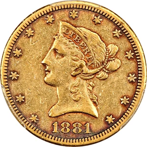 image for: 1881-CC $10 PCGS/CAC VF35
